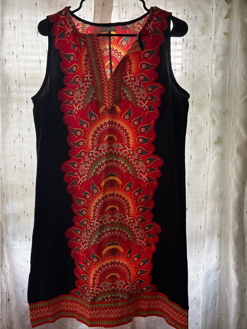 New York & Company Women’s Size L Printed Sleeveless Tunic Dress